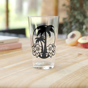 Palms & Hibiscus - Pint Glass, 16oz