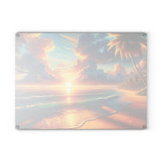 Beach Scene-02 Glass Cutting Board