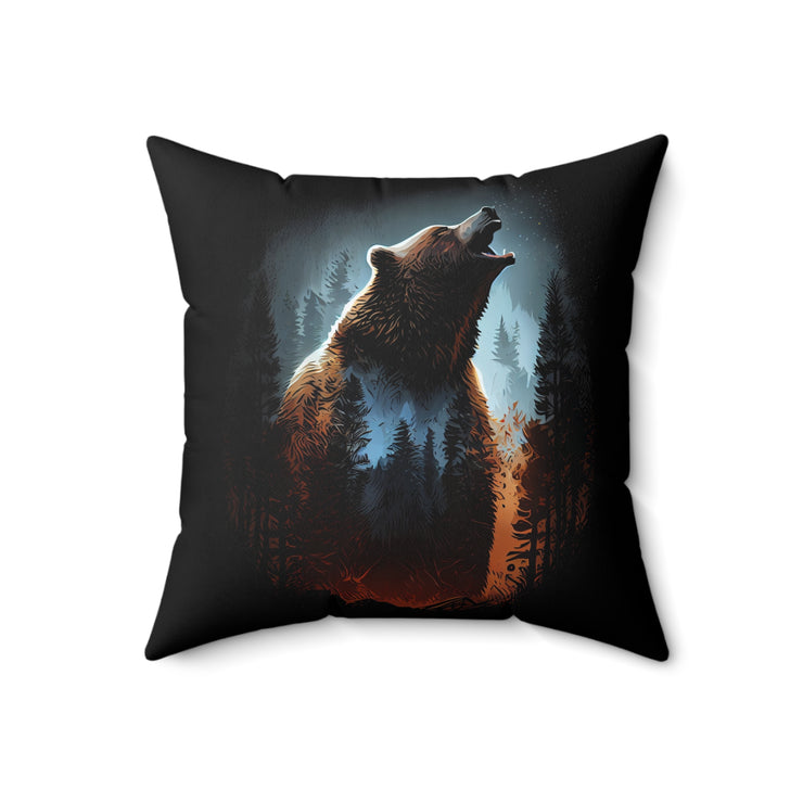 Bear - Spun Polyester Square Pillow-01 - Shore-n-Decor