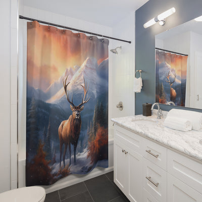 Mountain Elk Shower Curtain-01 - Shore-n-Decor