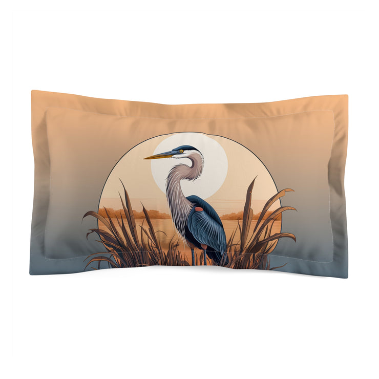 Great Blue Heron - Microfiber Pillow Sham