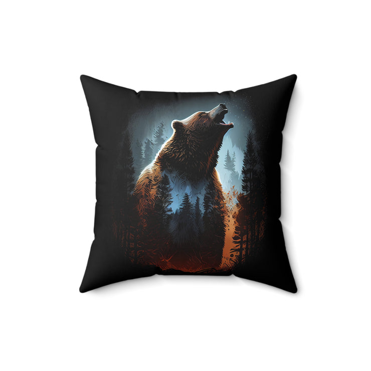 Bear - Spun Polyester Square Pillow-01 - Shore-n-Decor