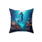 Mermaid-02 - Spun Polyester Square Pillow