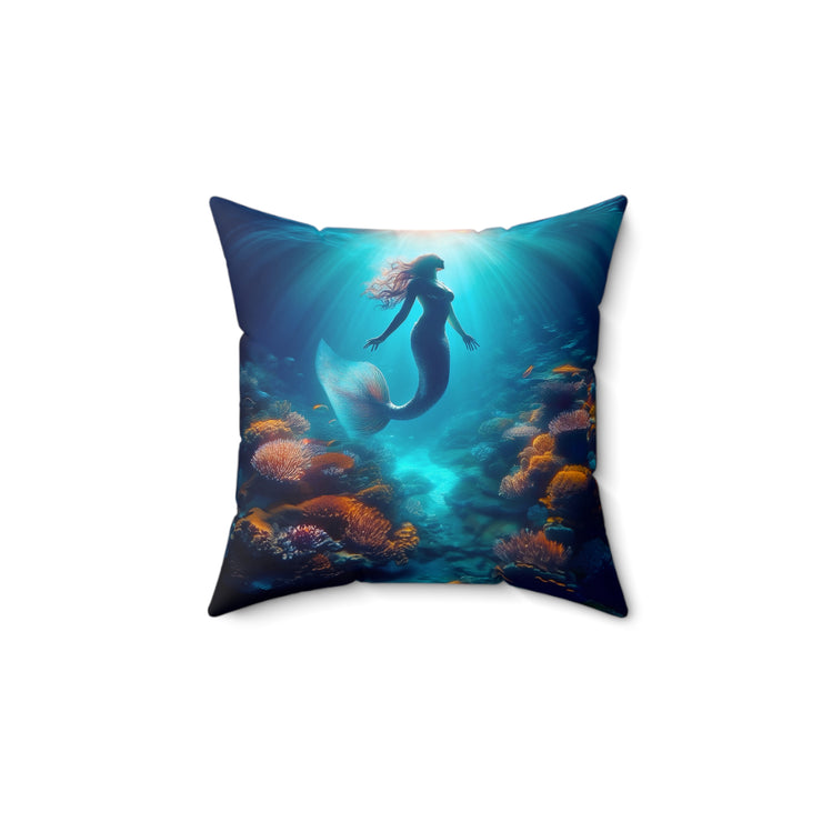 Mermaid-02 - Spun Polyester Square Pillow