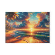 Beach Scene-02 Glass Cutting Board